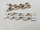African Earrings Cowrie Jewelry Dark Brown Beads Boho Ethnic Dangle Women Gift Ideas