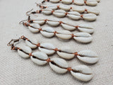 Women Cowrie Earrings Long Copper Handmade Boho Ethnic Dangle Jewelry