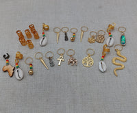 Hair Locs Jewelry Braids Twist Accessories Gold Rasta African Cowrie Set of 25