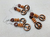 Peace Earrings Wooden Beaded Jewelry Women