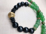 Men Necklace African Jewelry Green Black Beaded Statement Gift Ideas Ethnic