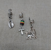 Rasta Hair Jewelry Accessories Locs Twist Braids Cowrie Ankh Lion of Judah