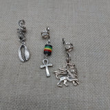 Rasta Hair Jewelry Accessories Locs Twist Braids Cowrie Ankh Lion of Judah
