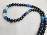Men Necklace Black Blue Beaded Jewelry Handmade Gift Ideas Ethnic