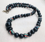 Men Necklace Pan African Inspired Jewelry Black Green Red Beaded