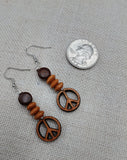 Peace Earrings Wooden Beaded Jewelry Women