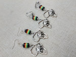 Silver Africa Earrings Elephant Rasta Jewelry Women Beaded