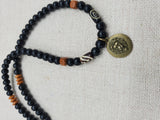 Lion Necklace Charm Pendant Beaded Wooden Jewelry Handmade Men Gift Ideas