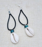 Cowrie Earrings Women Jewelry Handmade Leather Dangle Women