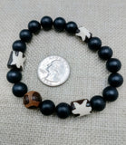Ethnic Bracelet Beaded Black Unisex Handmade Size 7.5 Inches Gift