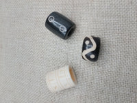 Men Large Dreadlocks Beads Hole Hair Accessories Dreads Loc Jewelry Set of 3 Bone Carved Ethnic Twist Braids