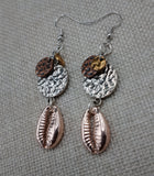 Cowrie Earrings Metal Copper Silver Gold Dangle Women Jewelry Fashion