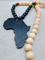 Large Africa Necklace RBG Pendant Pan African Beaded Jewelry Men Black Gift