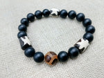 Ethnic Bracelet Beaded Black Unisex Handmade Size 7.5 Inches Gift