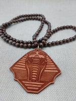 Men Necklace Wood Beaded Egyptian King Pharaoh Jewelry Gift Statement