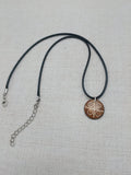 Tribal Necklace Jewelry Brown Ethnic Silver Men Carved Round Pendant