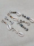 Locs Hair Jewelry Set of 8 Cowrie African Elephants Natural Stone Accessories Braids Twist Dreads Unisex