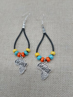 Africa Earrings Beaded Dangle Silver Jewelry Fashion Statement