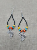 Africa Earrings Beaded Dangle Silver Jewelry Fashion Statement