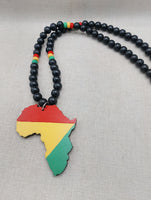 Africa Necklace Beaded Men Jewelry Ghana Rasta Red Yellow Green