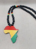 Africa Necklace Beaded Men Jewelry Ghana Rasta Red Yellow Green