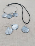 Mother of Pearl Jewelry Set Necklace Earrings Bracelet Set Gift Women Adjustable