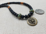 Lion Necklace Beaded Jewelry Men Gift for Him Charm Pendant  Handmade