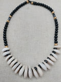 Women's Cowrie Shell Necklace Black Gold Beaded Jewelry Ethnic Fashion Statements Gift