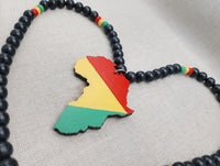 Africa Necklace Beaded Men Jewelry Ghana Rasta Red Yellow Green