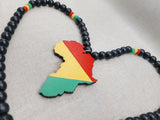 Africa Necklace Beaded Men Jewelry Ghana Rasta Red Yellow Green