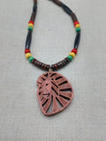 Lion Necklace Wooden Leo the Lions Jewelry Beaded Red Yellow Green Unisex