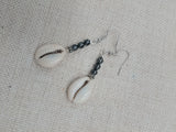 Cowrie Earrings Hematite Jewelry Women Dangle Beaded