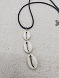 Cowrie Shell Women Jewelry Set Necklace Earrings Silver Dangle Gift Idea