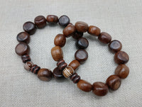 Wood Bracelet Beaded Men Jewelry Statement Wooden Stretch