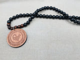 African Sankofa Bird Adinkra Wooden Necklace Men Jewelry Black Brown Handmade