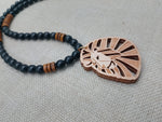 Leo the Lion Necklace Wooden Beaded Black Brown Men Women