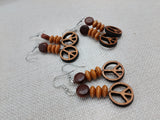 Peace Earrings Wooden Beaded Jewelry Women