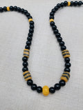 Men Necklace Beaded Jewelry Black Yellow Statement Ethnic