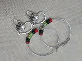 Silver Africa Hoop Earrings Elephant Jewelry Dangle Pan African Beaded