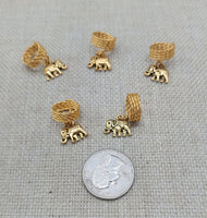 Gold Elephant Hair Locs Accessories Jewelry Braids Twist Set of 5