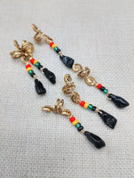 Hair Jewelry Black Power Gold Rasta Beads Locs Dreads Twist Braid Accessories Set of 6