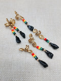 Hair Jewelry Black Power Gold Rasta Beads Locs Dreads Twist Braid Accessories Set of 6