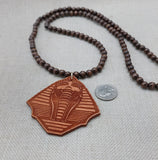 Men Necklace Wood Beaded Egyptian King Pharaoh Jewelry Gift Statement