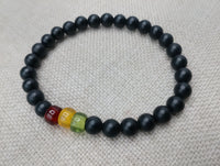 Ghana Bracelets Red Black Green African Jewelry Stretch Handmade Size 8