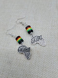 Africa Earrings Silver Women Jewelry Rasta Dangle
