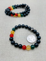 Rasta Bracelet Beaded Unisex Jewelry Stretch Handmade Statement Gift Ideas