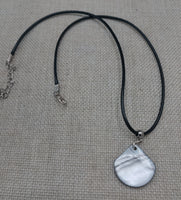 Women Mother of Pearl Shell Jewelry Set Hoop Earrings Necklace Silver Beach Fashion Statement Gift