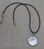 Women Mother of Pearl Shell Jewelry Set Hoop Earrings Necklace Silver Beach Fashion Statement Gift