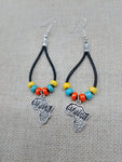 Africa Earrings Beaded Dangle Silver Jewelry Fashion Statement