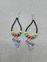Africa Earrings Beaded Dangle Silver Jewelry Fashion Statement